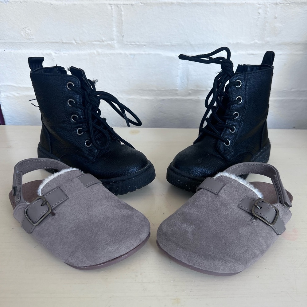 Two pairs of toddler girl size 7 shoes